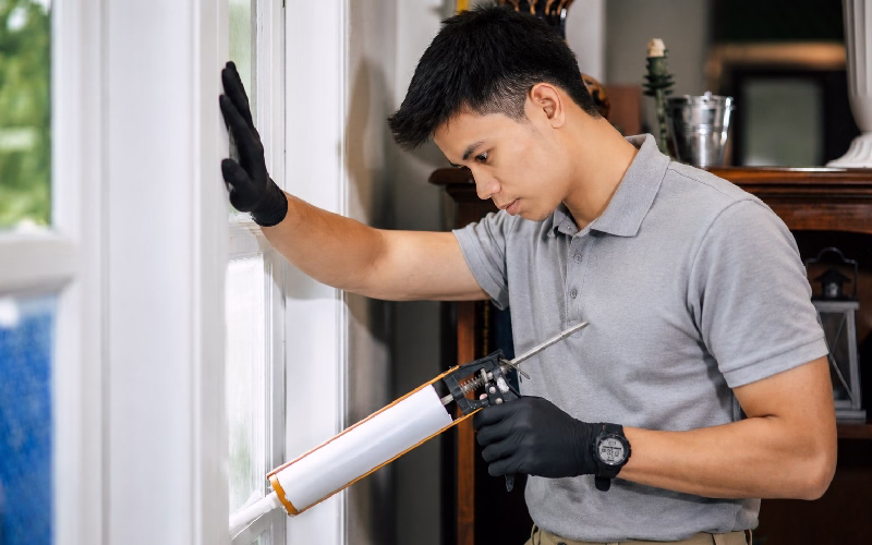 Window hinge being adjusted for smooth operation